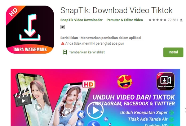 Download Aplikasi SnapTik Versi Terbaru 2023